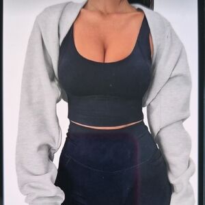 Open Front Crop Long Sleeve Jacket